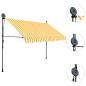 Preview: Einziehbare Markise Handbetrieben mit LED 300 cm Weiß Orange