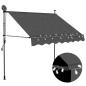 Preview: Einziehbare Markise Handbetrieben mit LED 150 cm Anthrazit