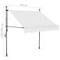 Preview: Einziehbare Markise Handbetrieben mit LED 150 cm Creme