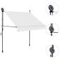Preview: Einziehbare Markise Handbetrieben mit LED 200 cm Creme