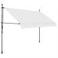 Preview: Einziehbare Markise Handbetrieben mit LED 250 cm Creme