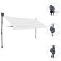 Preview: Einziehbare Markise Handbetrieben mit LED 350 cm Creme