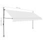 Preview: Einziehbare Markise Handbetrieben mit LED 350 cm Creme
