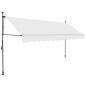 Preview: Einziehbare Markise Handbetrieben mit LED 400 cm Creme