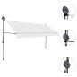 Preview: Einziehbare Markise Handbetrieben mit LED 400 cm Creme