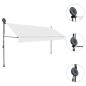 Preview: Einziehbare Markise Handbetrieben mit LED 400 cm Creme