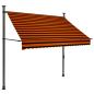 Preview: Einziehbare Markise Handbetrieben mit LED 200 cm Orange Braun