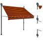 Preview: Einziehbare Markise Handbetrieben mit LED 200 cm Orange Braun