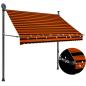 Preview: Einziehbare Markise Handbetrieben mit LED 200 cm Orange Braun