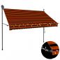 Preview: Einziehbare Markise Handbetrieben mit LED 250 cm Orange Braun