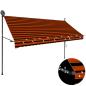 Preview: Einziehbare Markise Handbetrieben mit LED 300 cm Orange Braun