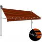 Preview: Einziehbare Markise Handbetrieben mit LED 350 cm Orange Braun
