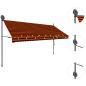 Preview: Einziehbare Markise Handbetrieben mit LED 350 cm Orange Braun