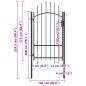 Preview: Gartentor Stahl 1x2,2 m Schwarz