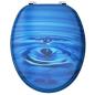 Preview: Toilettensitz mit Deckel MDF Blau Wassertropfen-Design