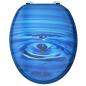 Preview: Toilettensitz mit Deckel MDF Blau Wassertropfen-Design