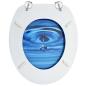 Preview: Toilettensitz mit Deckel MDF Blau Wassertropfen-Design