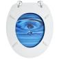 Preview: Toilettensitz mit Deckel MDF Blau Wassertropfen-Design