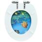 Preview: Toilettensitz mit Soft-Close-Deckel MDF Tiefsee-Design
