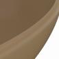 Preview: Luxuriöses Ovales Waschbecken Matt Creme 40x33 cm Keramik