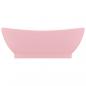 Preview: Luxus-Waschbecken Überlauf Oval Matt-Rosa 58,5x39 cm Keramik   