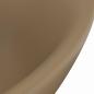 Preview: Luxus-Waschbecken Überlauf Oval Matt Creme 58,5x39cm Keramik   