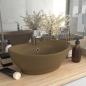 Preview: Luxus-Waschbecken Überlauf Oval Matt Creme 58,5x39cm Keramik   