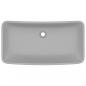 Preview: Luxus-Waschbecken Rechteckig Matt Hellgrau 71x38 cm Keramik