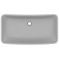 Preview: Luxus-Waschbecken Rechteckig Matt Hellgrau 71x38 cm Keramik