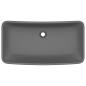 Preview: Luxus-Waschbecken Rechteckig Matt Dunkelgrau 71x38 cm Keramik
