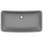 Preview: Luxus-Waschbecken Rechteckig Matt Dunkelgrau 71x38 cm Keramik