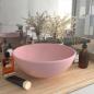 Preview: ARDEBO.de - Luxus-Waschbecken Rund Matt Rosa 32,5x14 cm Keramik