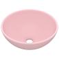 Preview: Luxus-Waschbecken Rund Matt Rosa 32,5x14 cm Keramik