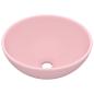 Preview: Luxus-Waschbecken Rund Matt Rosa 32,5x14 cm Keramik