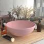 Preview: Luxus-Waschbecken Rund Matt Rosa 32,5x14 cm Keramik
