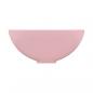 Preview: Luxus-Waschbecken Rund Matt Rosa 32,5x14 cm Keramik