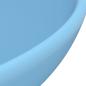 Preview: Luxus-Waschbecken Rund Matt Hellblau 32,5x14 cm Keramik