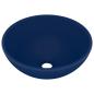 Preview: Luxus-Waschbecken Rund Matt Dunkelblau 32,5x14 cm Keramik
