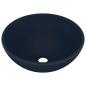 Preview: Luxus-Waschbecken Rund Matt Dunkelblau 32,5x14 cm Keramik