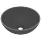 Preview: Luxus-Waschbecken Rund Matt Dunkelgrau 32,5x14 cm Keramik