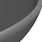 Preview: Luxus-Waschbecken Rund Matt Dunkelgrau 32,5x14 cm Keramik