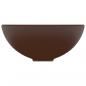 Preview: Luxus-Waschbecken Rund Matt Dunkelbraun 32,5x14 cm Keramik