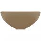 Preview: Luxus-Waschbecken Rund Matt Creme 32,5x14 cm Keramik
