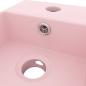 Preview: Badezimmer-Waschbecken mit Überlauf Keramik Matt Rosa
