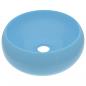 Preview: Luxuriöses Waschbecken Rund Matt Hellblau 40x15 cm Keramik