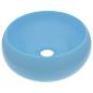 Preview: Luxuriöses Waschbecken Rund Matt Hellblau 40x15 cm Keramik