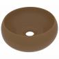 Preview: Luxuriöses Waschbecken Rund Matt Creme 40x15 cm Keramik