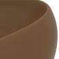 Preview: Luxuriöses Waschbecken Rund Matt Creme 40x15 cm Keramik