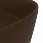 Preview: Luxuriöses Waschbecken Rund Matt Dunkelbraun 40x15 cm Keramik