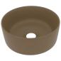 Preview: Luxuriöses Waschbecken Rund Matt Creme 40x15 cm Keramik